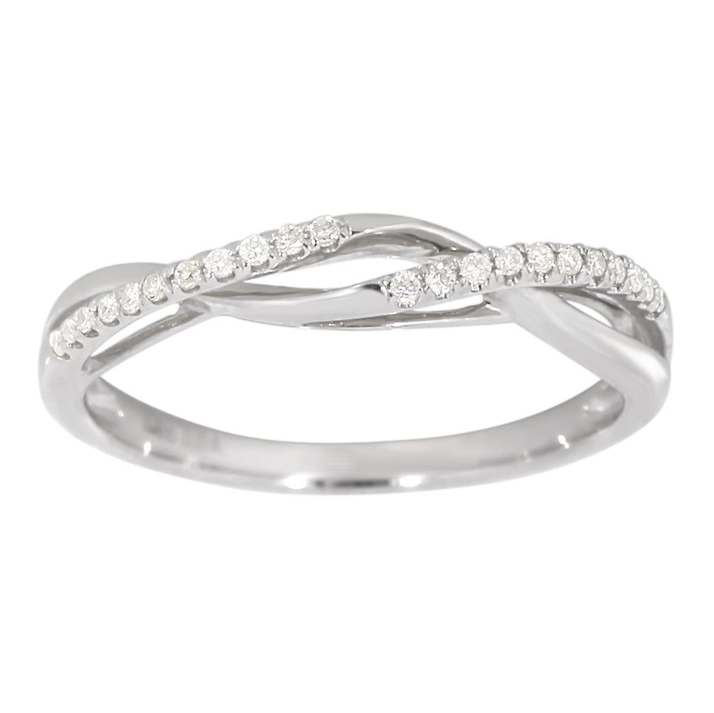 Diamantring i hvitt gull, 0.12ct TW/SI