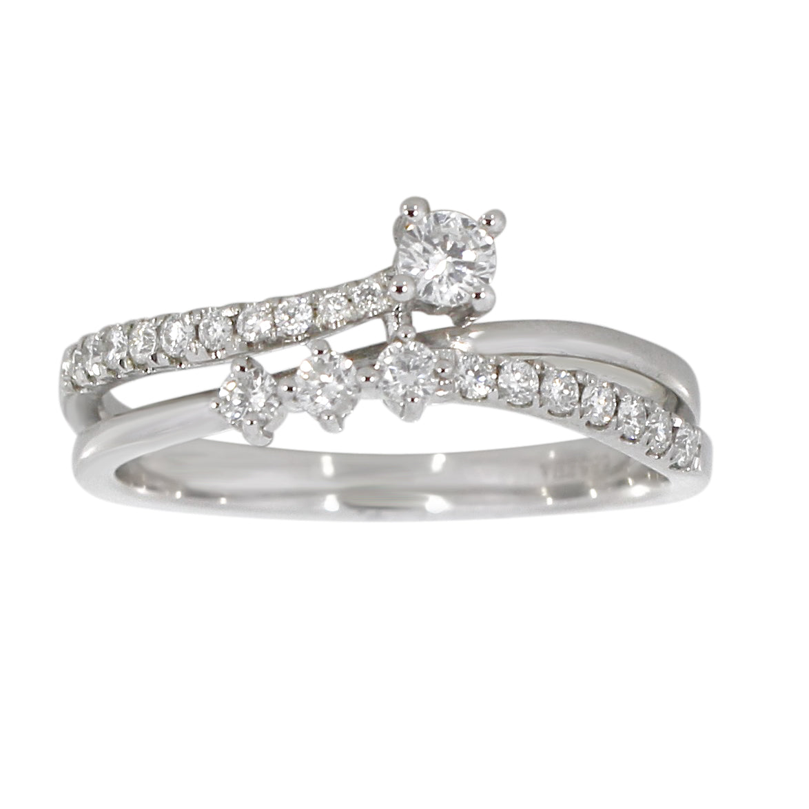 Diamantring i hvitt gull, 0.42ct TW/SI