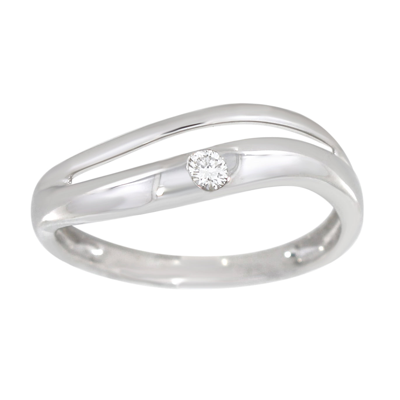 Diamantring i Hvitt/Gult Gull, 0.06CT TWSI