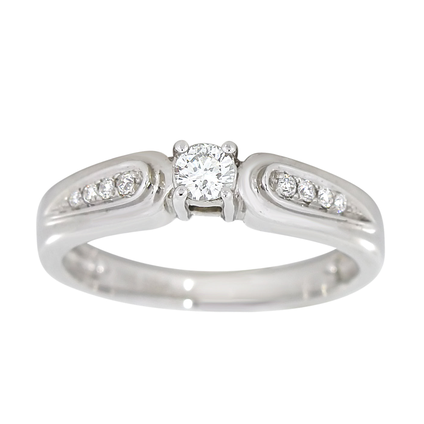 Diamantring i hvitt gull, 0.25ct TW/S