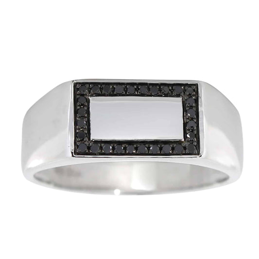 Gullring med svarte diamanter 0,20ct BD