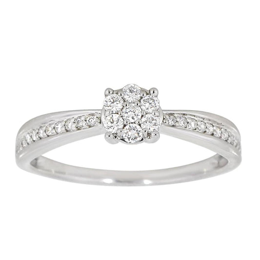 Diamantring i gult/hvitt gull 0.30ct