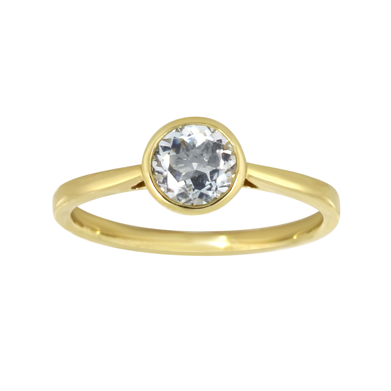 Ring i Gult Gull (595), 0.75ct Grønn Ametyst