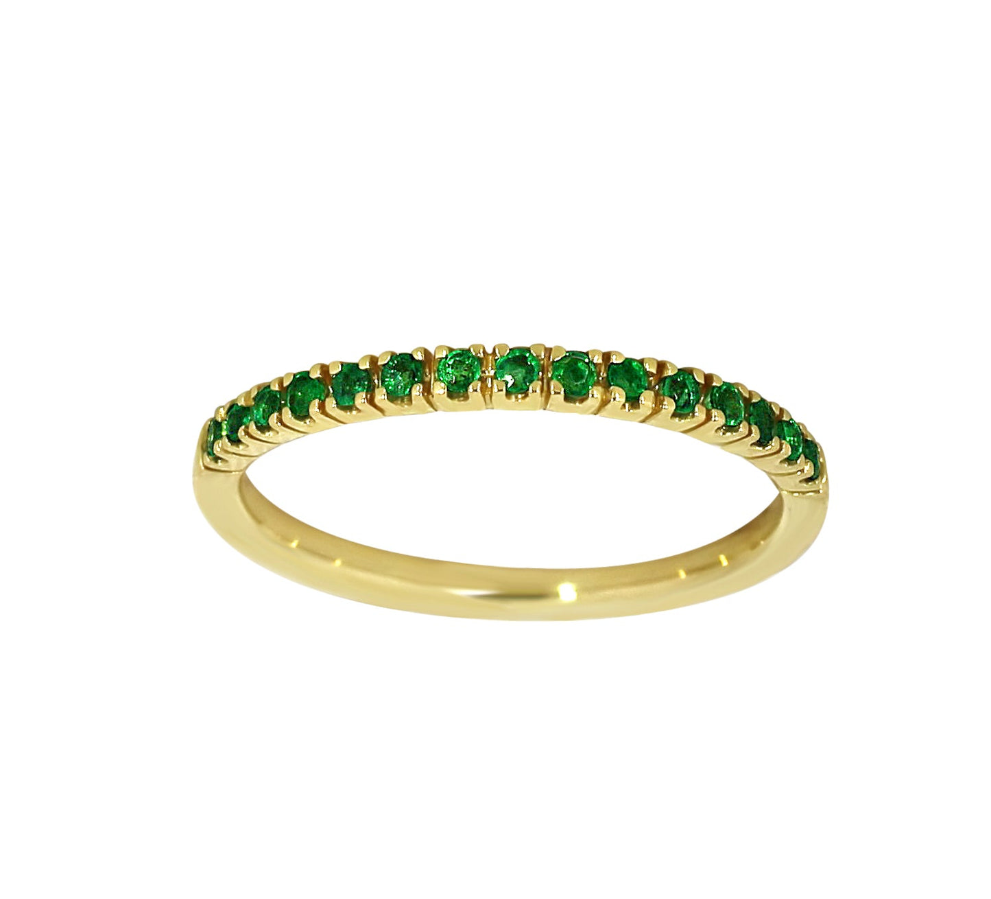 Ring i Gult Gull (585) med Smaragd 0,20ct