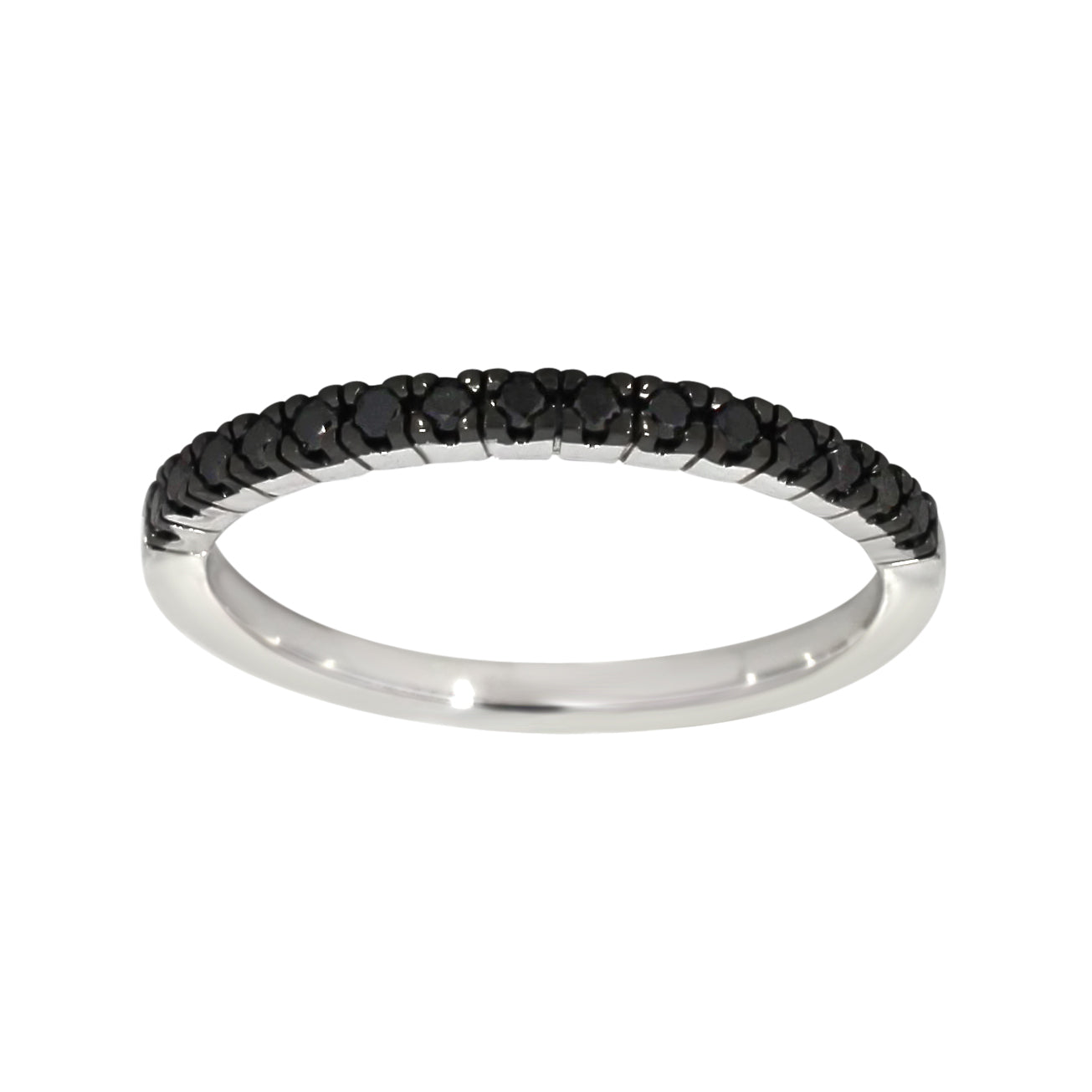 Ring i Hvitt Gull (585) med Svarte Diamanter 0,25ct