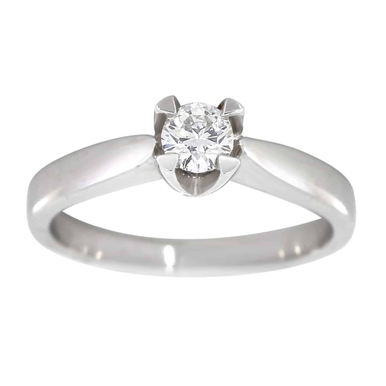 Adele enstens diamantring i hvitt gull, 0.10-0.50CT TWSI