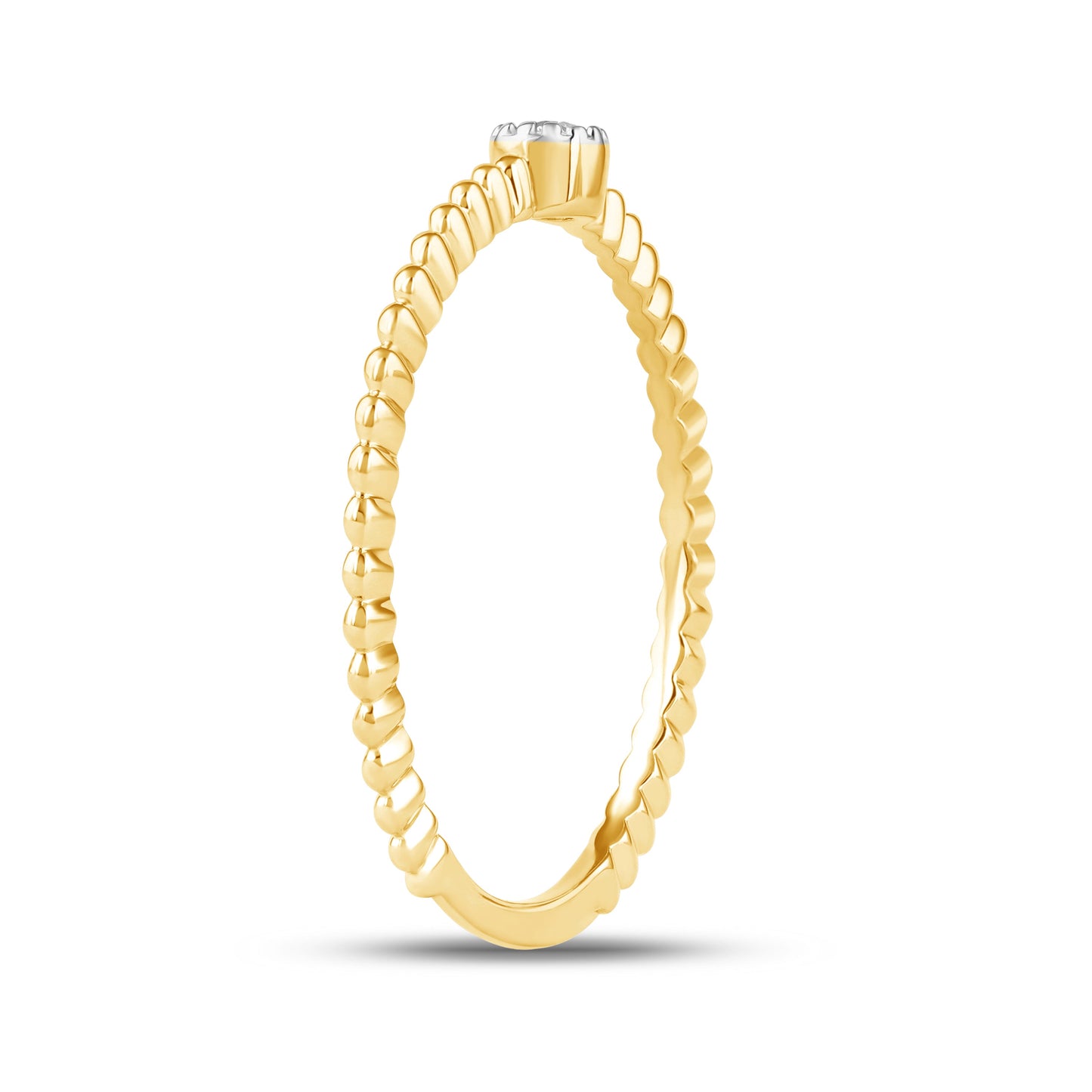 Diamantring i Hvitt/Gult Gull, 0.05CT TWSI