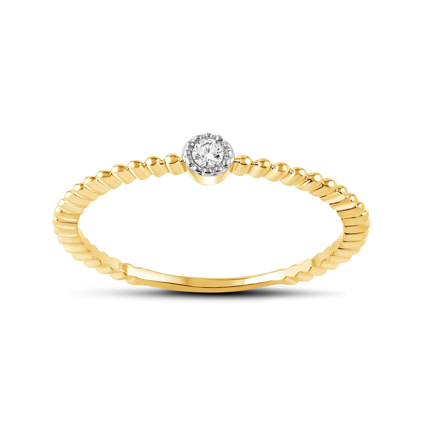 Diamantring i Hvitt/Gult Gull, 0.05CT TWSI