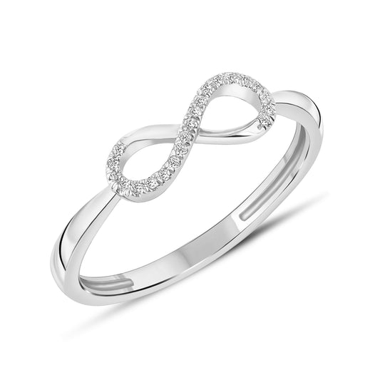 Diamantring i Hvitt/Gult Gull, 0.08CT TWSI