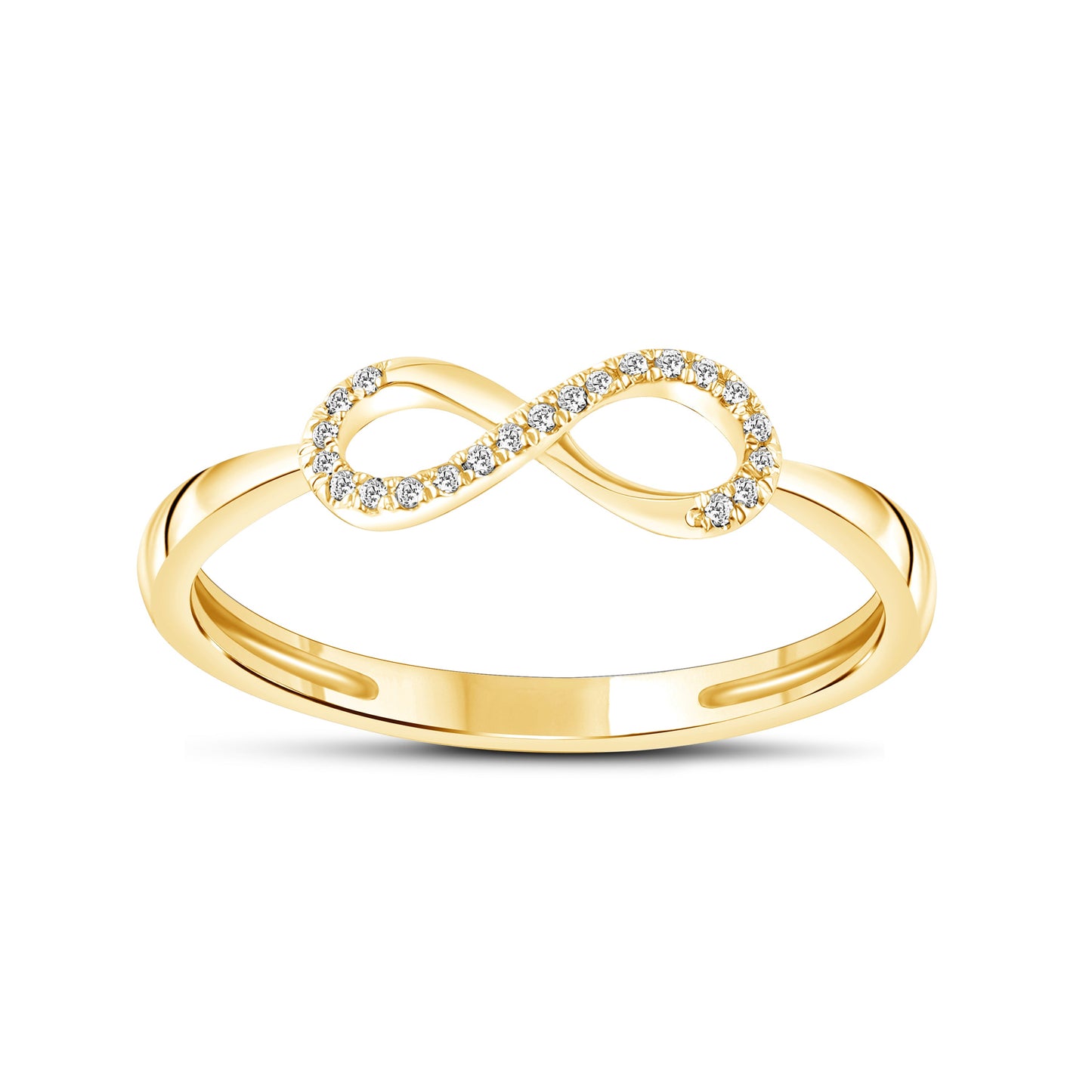 Diamantring i Hvitt/Gult Gull, 0.08CT TWSI