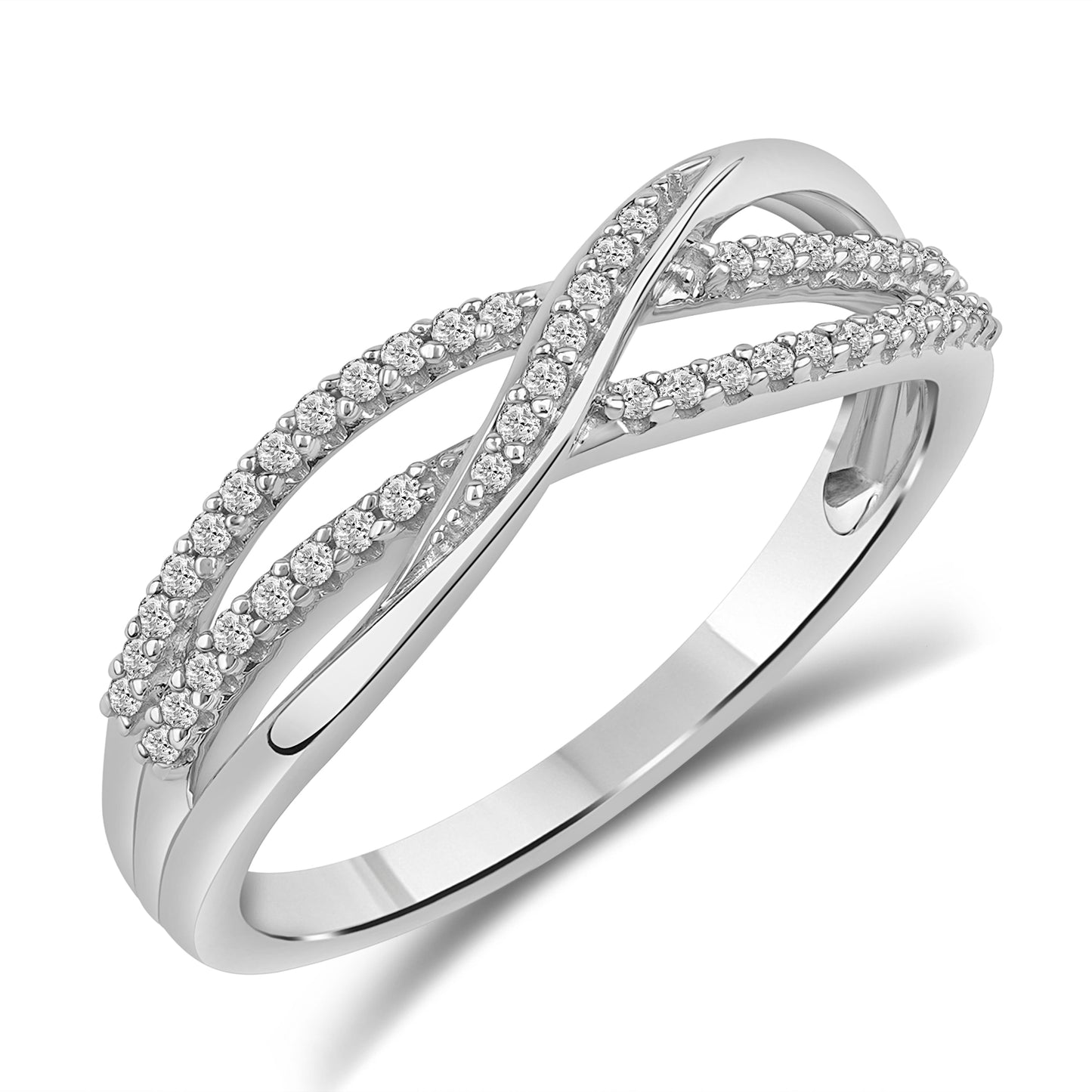 Diamantring i hvitt gull, 0.18ct TW/S