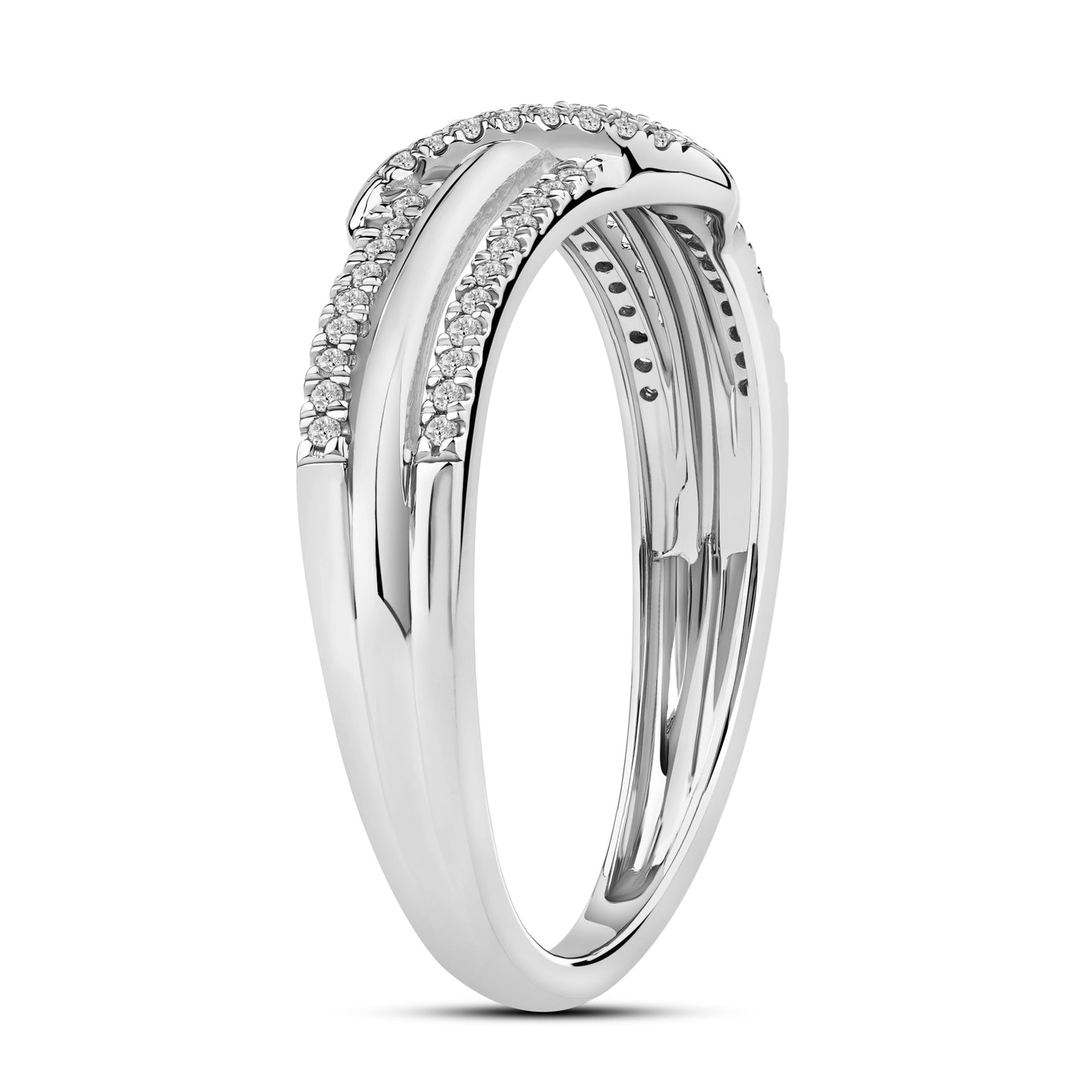 Diamantring i hvitt gull, 0.18ct TW/S