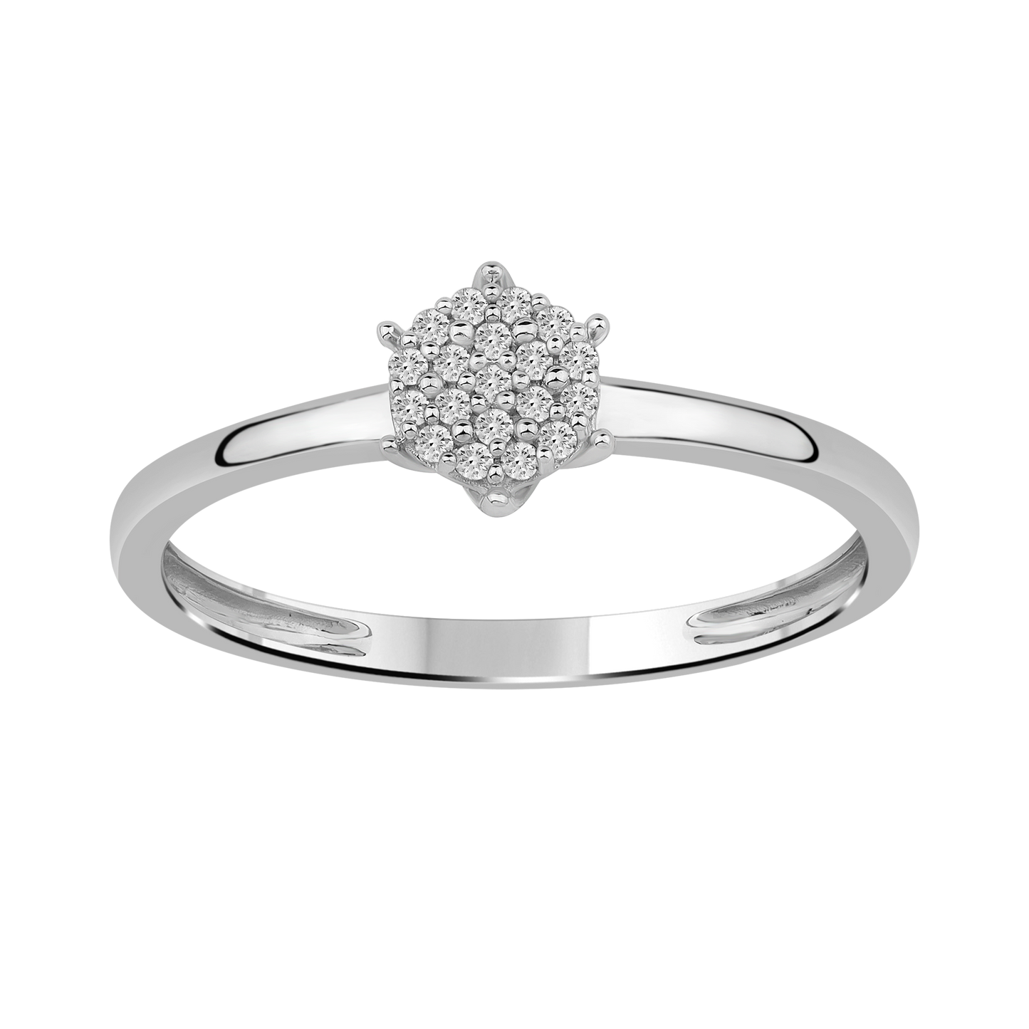 Diamantring i Hvitt/Gult Gull 0.10 tw/si