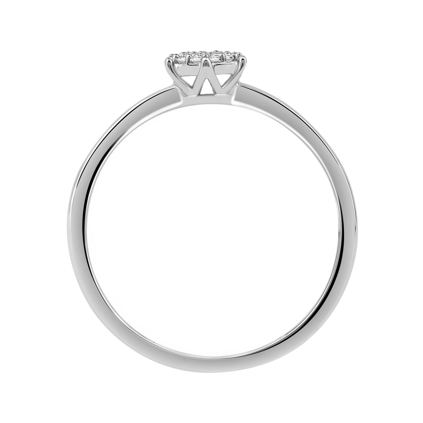 Diamantring i Hvitt/Gult Gull 0.10 tw/si
