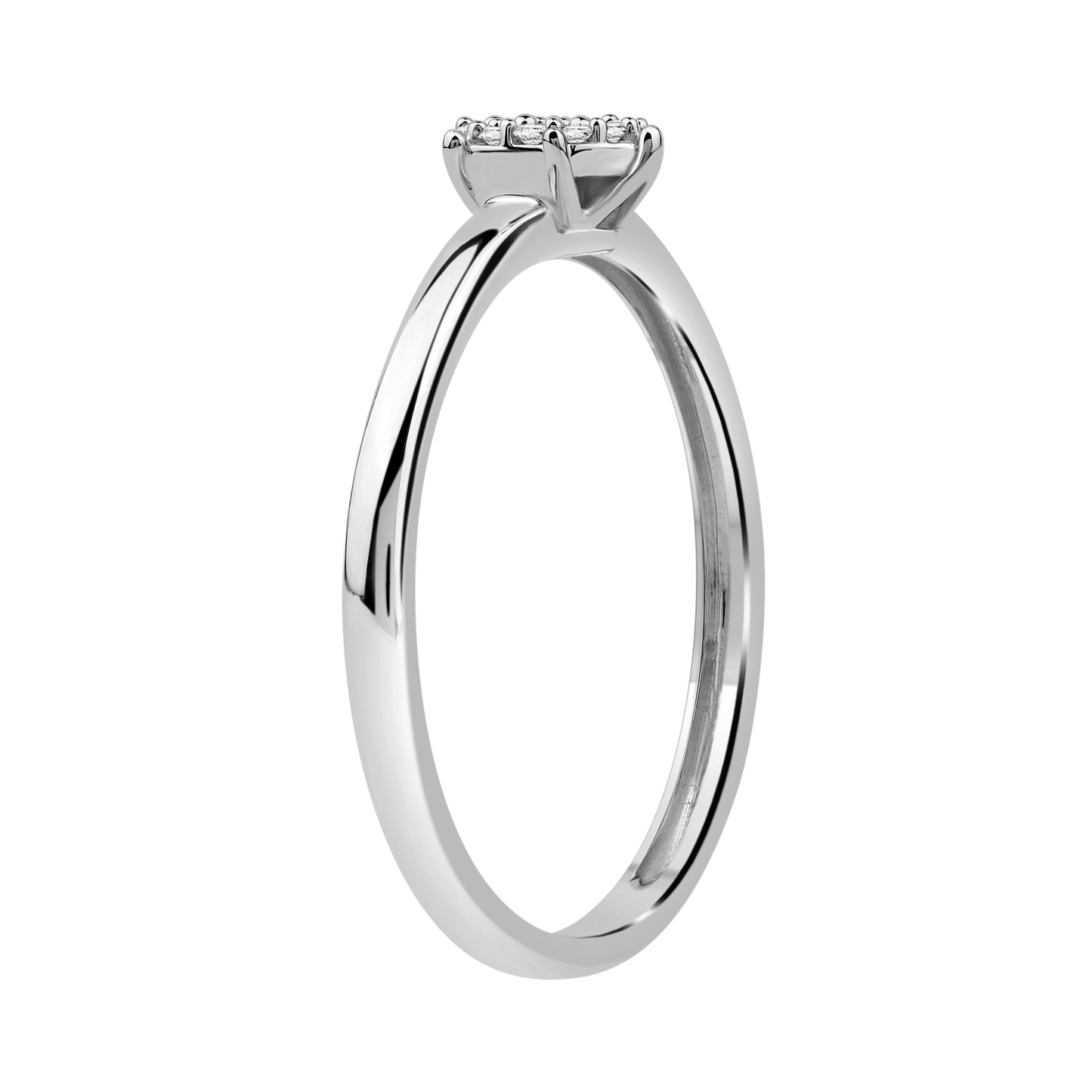 Diamantring i Hvitt/Gult Gull 0.10 tw/si