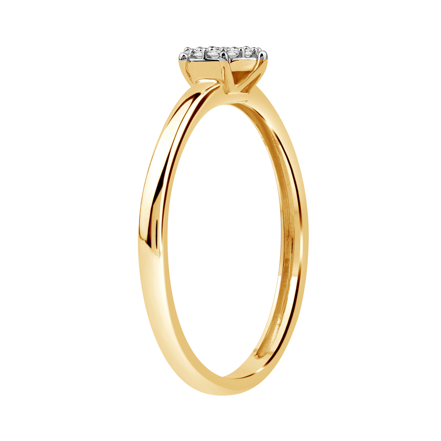 Diamantring i Hvitt/Gult Gull 0.10 tw/si