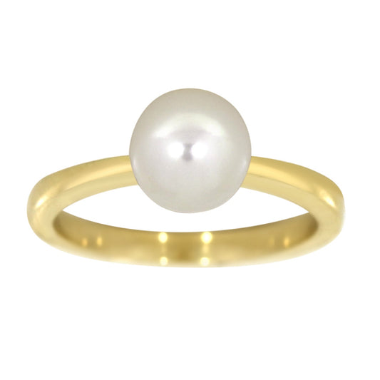 Perlering i 14kt Hvitt/Gult Gull, med 7,5 – 8 mm