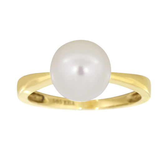 Perlering i 14kt Hvitt/Gult Gull, med 10 – 11mm Perle