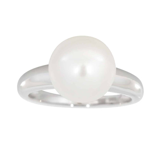 Perlering i 14kt Gult/Hvitt Gull, med 10-11mm perle