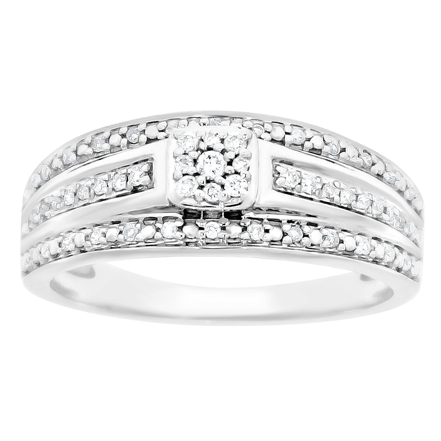 Diamantring i hvitt gull, 0.25ct TW/S