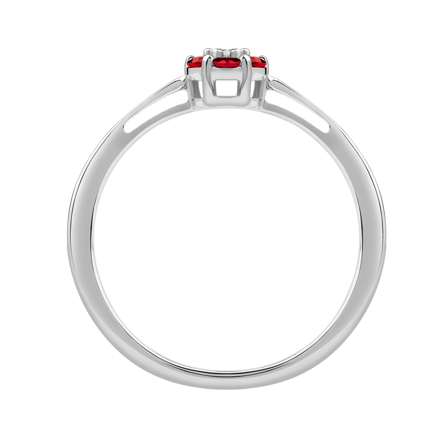 Diamantring i Hvitt/Gult Gull 0.03 tw/si og 0.18ct rubin