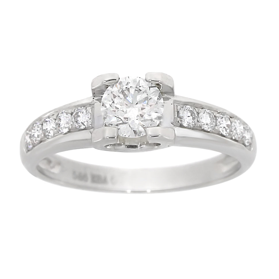 Carola Diamantring i Hvitt Gull (585) med Tot. 0.90ct TW/SI Diamanter