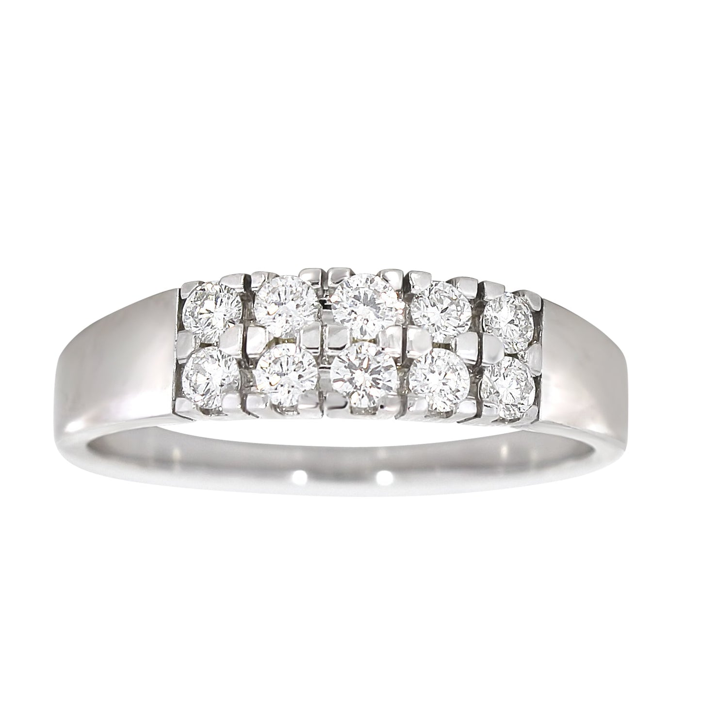 Rekkering med Diamanter i hvitt gull, 0.50ct TW/SI