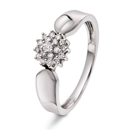Diamantring i rosett, 0.15ct tw/si