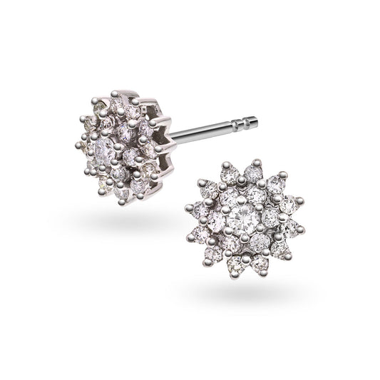 Diamantørepynt i rosett, gult/hvitt gull 0,30ct tw/si