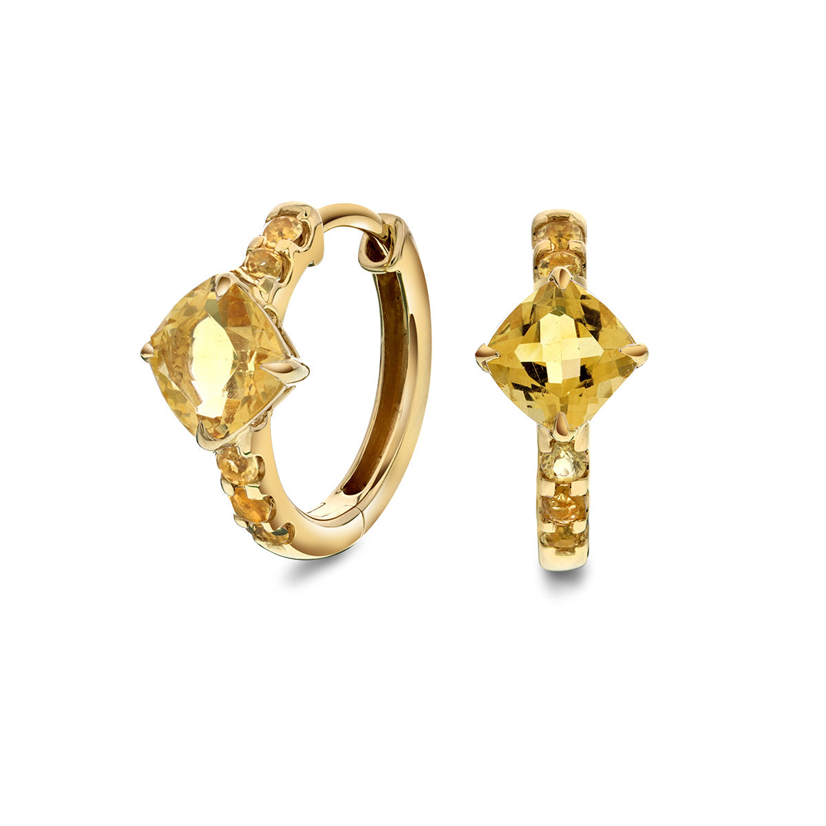 Ørepynt i Gult Gull(585), 1.30ct Citrin