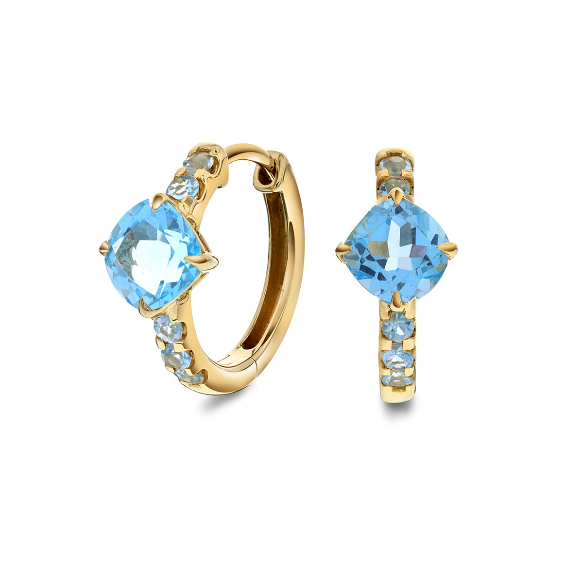 Ørepynt i Gult Gull(585), 1.30ct Topas