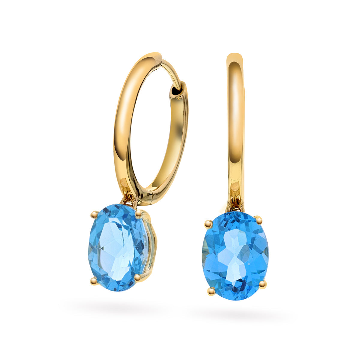 Ørepynt i Gult Gull(585) med 2.60ct Topas