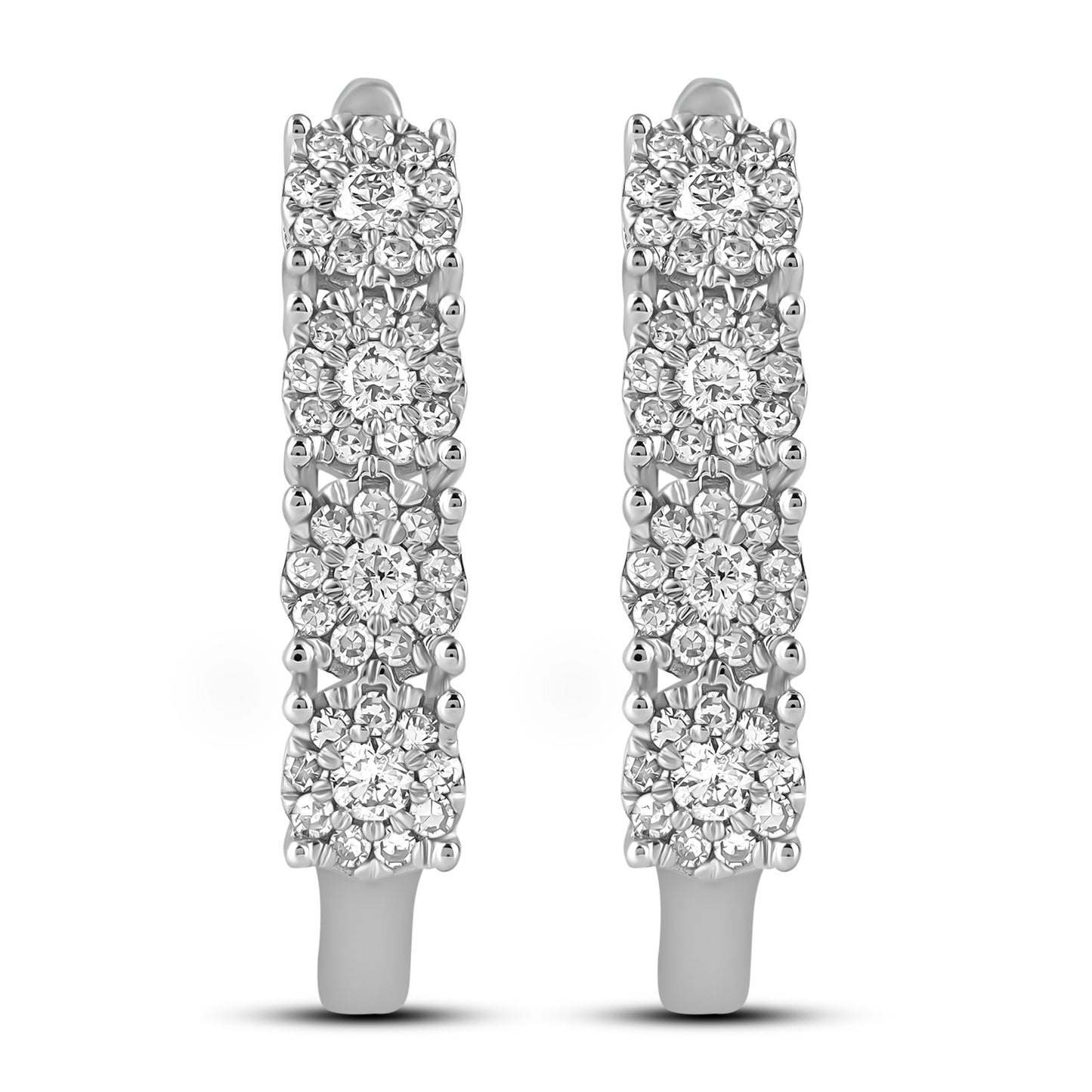 Øreringer i 14kt Hvitt/Gult Gull (585), 0.40ct TW/SI Diamanter