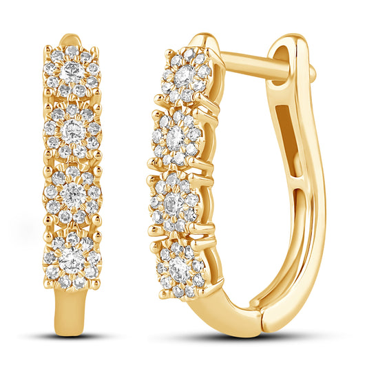 Øreringer i 14kt Hvitt/Gult Gull (585), 0.40ct TW/SI Diamanter