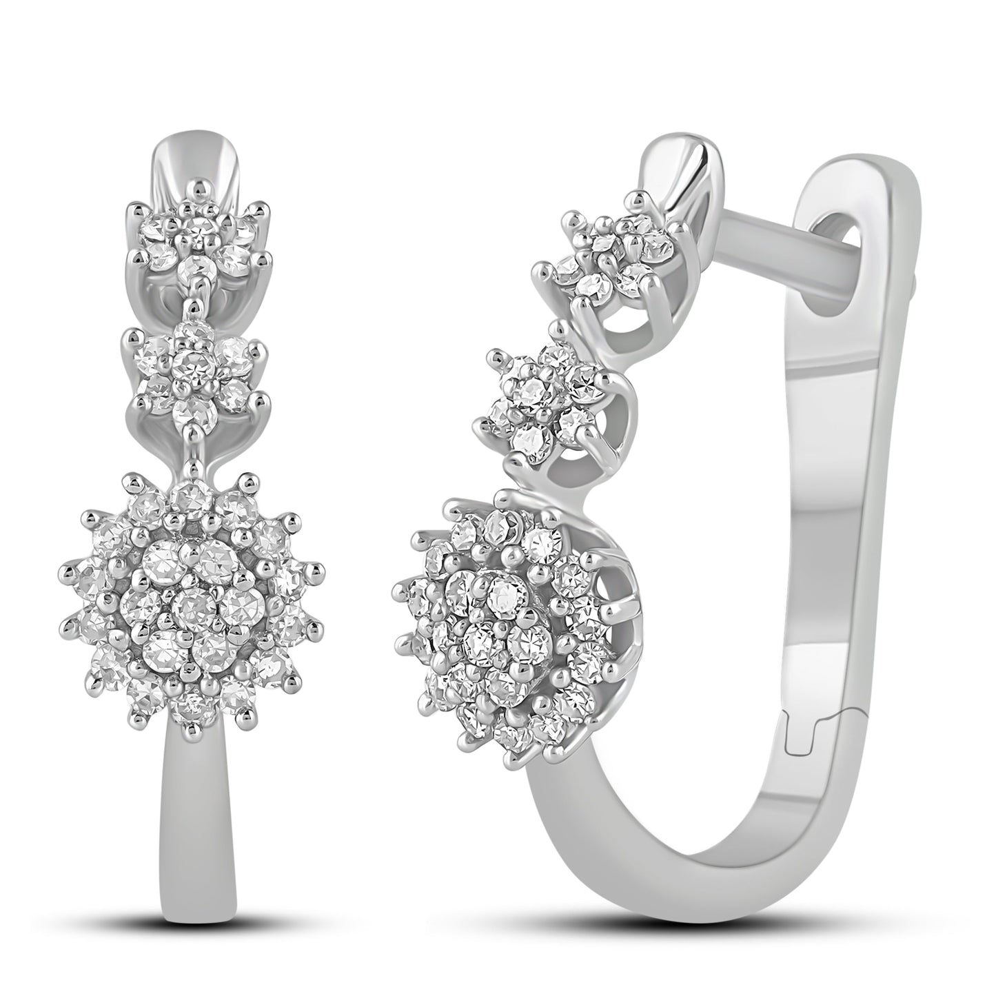 Diamantøredobber i hvitt gull, 0.25ct TW Si