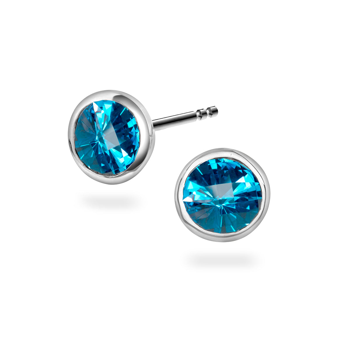 Ørepynt i Hvitt Gull(585), 1.10ct Topas