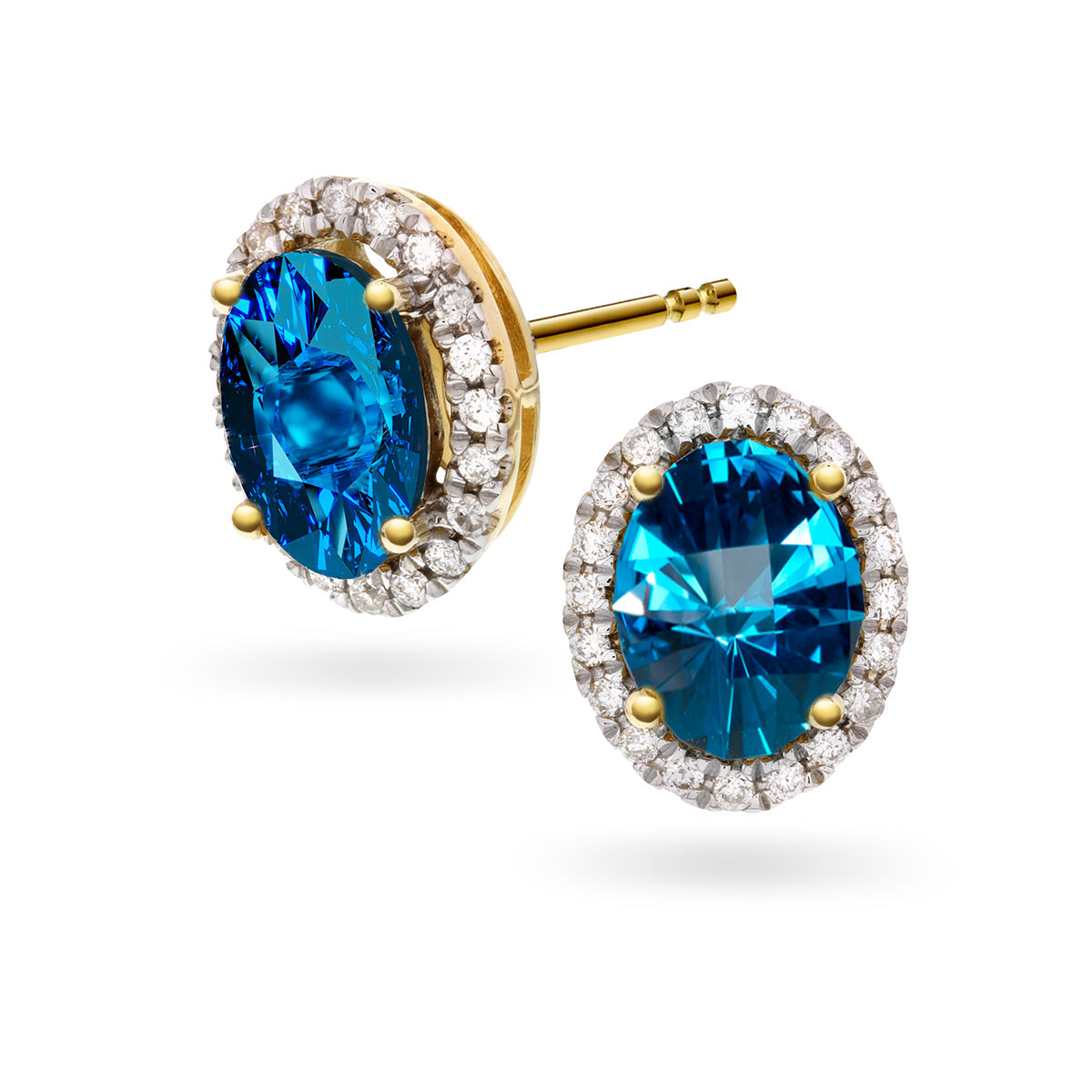 Diamantørepynt i Gult Gull, 1.50ct Topas og 0.20ct TW/SI Diamanter