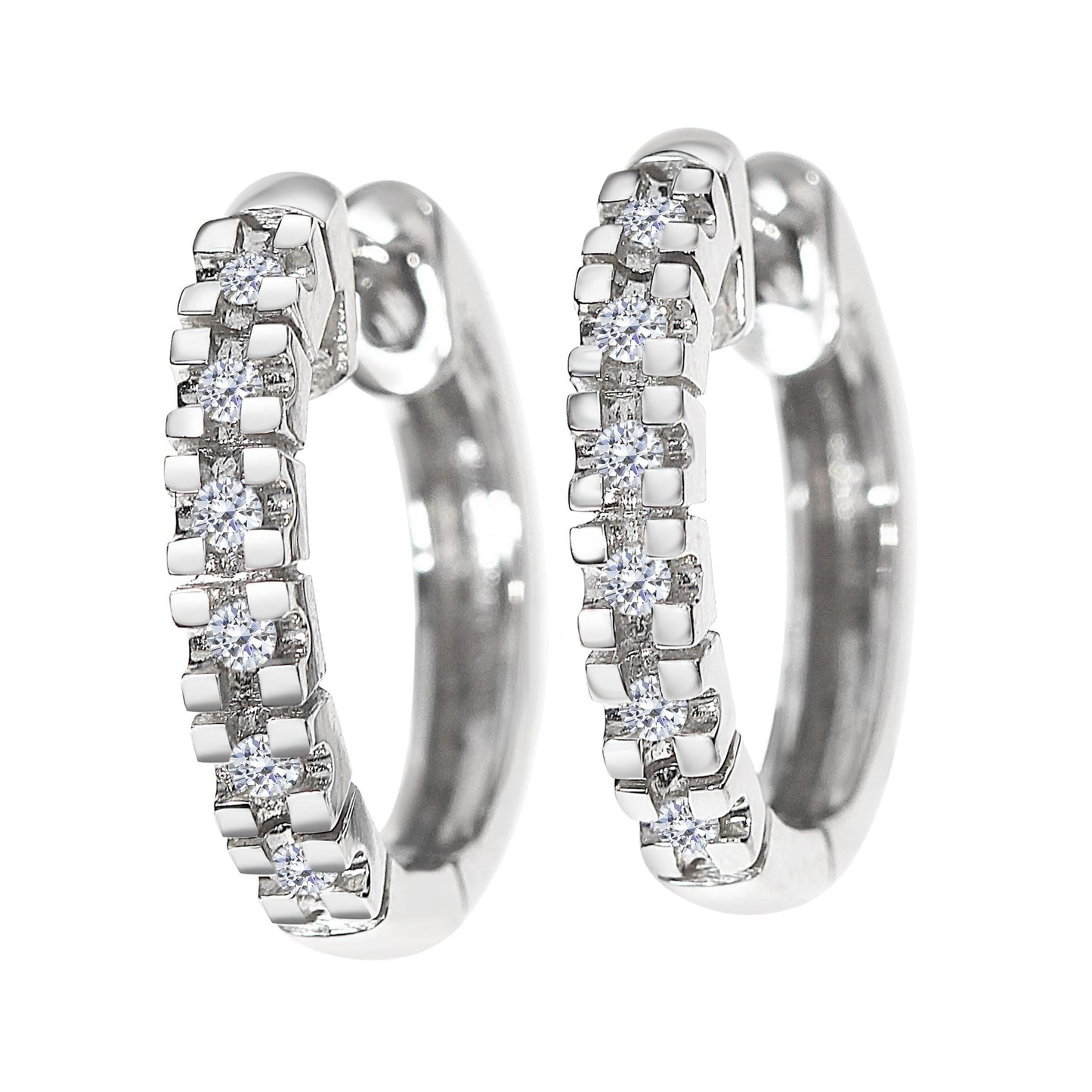 Diamant øredobber i hvitt gull, 0.12CT TW/Si - Diamanthuset