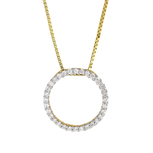 Diamantanheng i Hvitt/Gult Gull, 0,52ct TW/SI