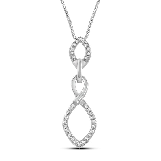 Diamantanheng i Hvitt/Gult Gull, 0,15ct TW/SI