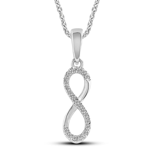 Diamantanheng i Hvitt/Gult Gull, 0,08ct TW/SI