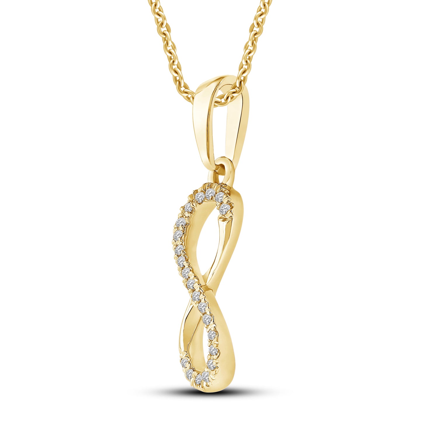 Diamantanheng i Hvitt/Gult Gull, 0,08ct TW/SI