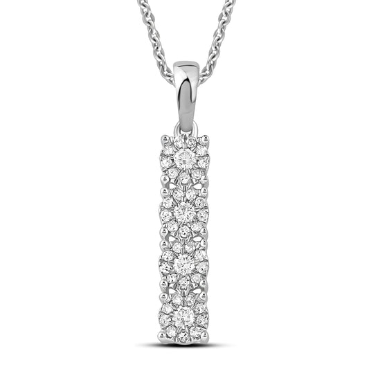 Diamantanheng i Hvitt/Gult Gull, 0,25ct TW/SI