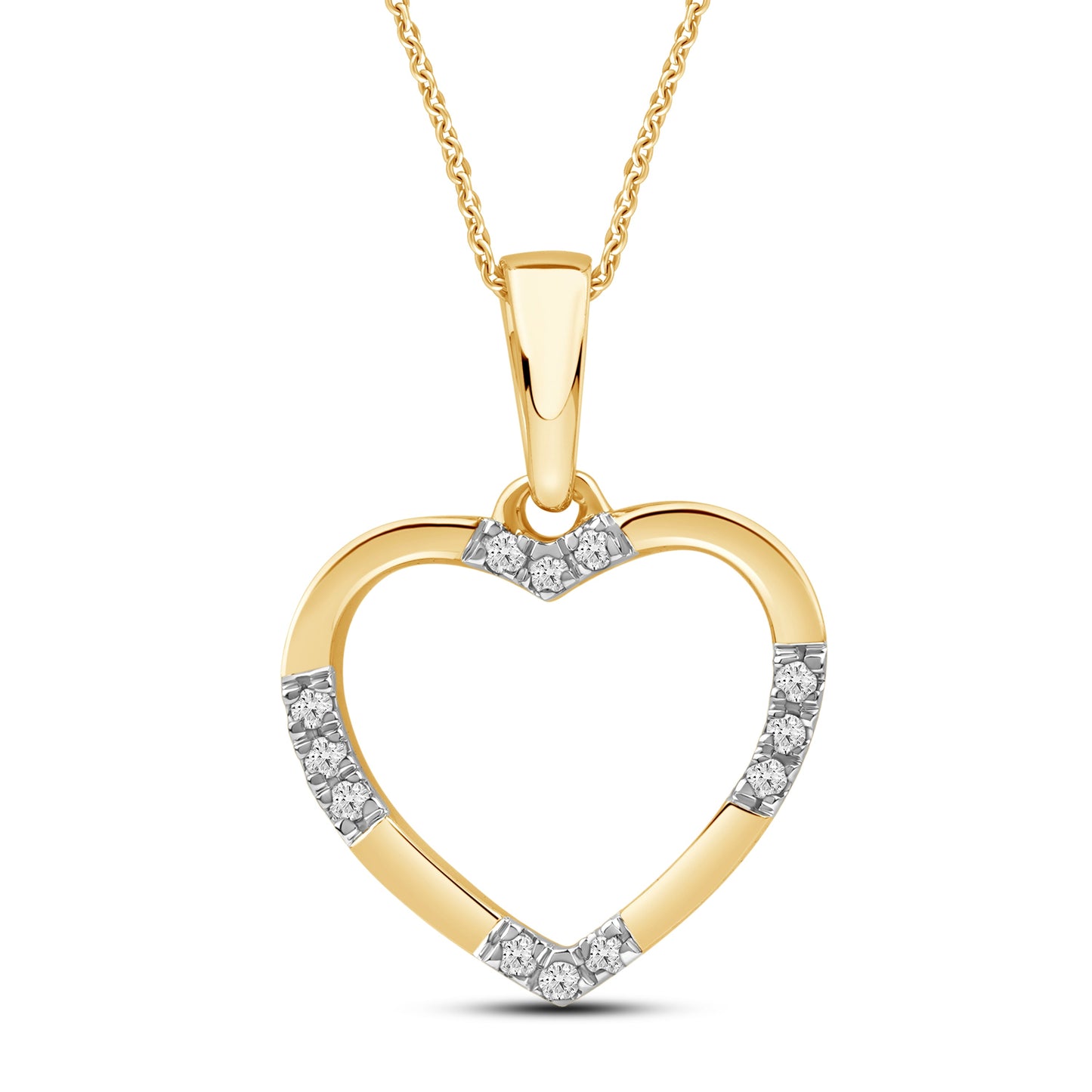 Diamantanheng med 14k gullkjede 0,03ct tw/si i gult gull