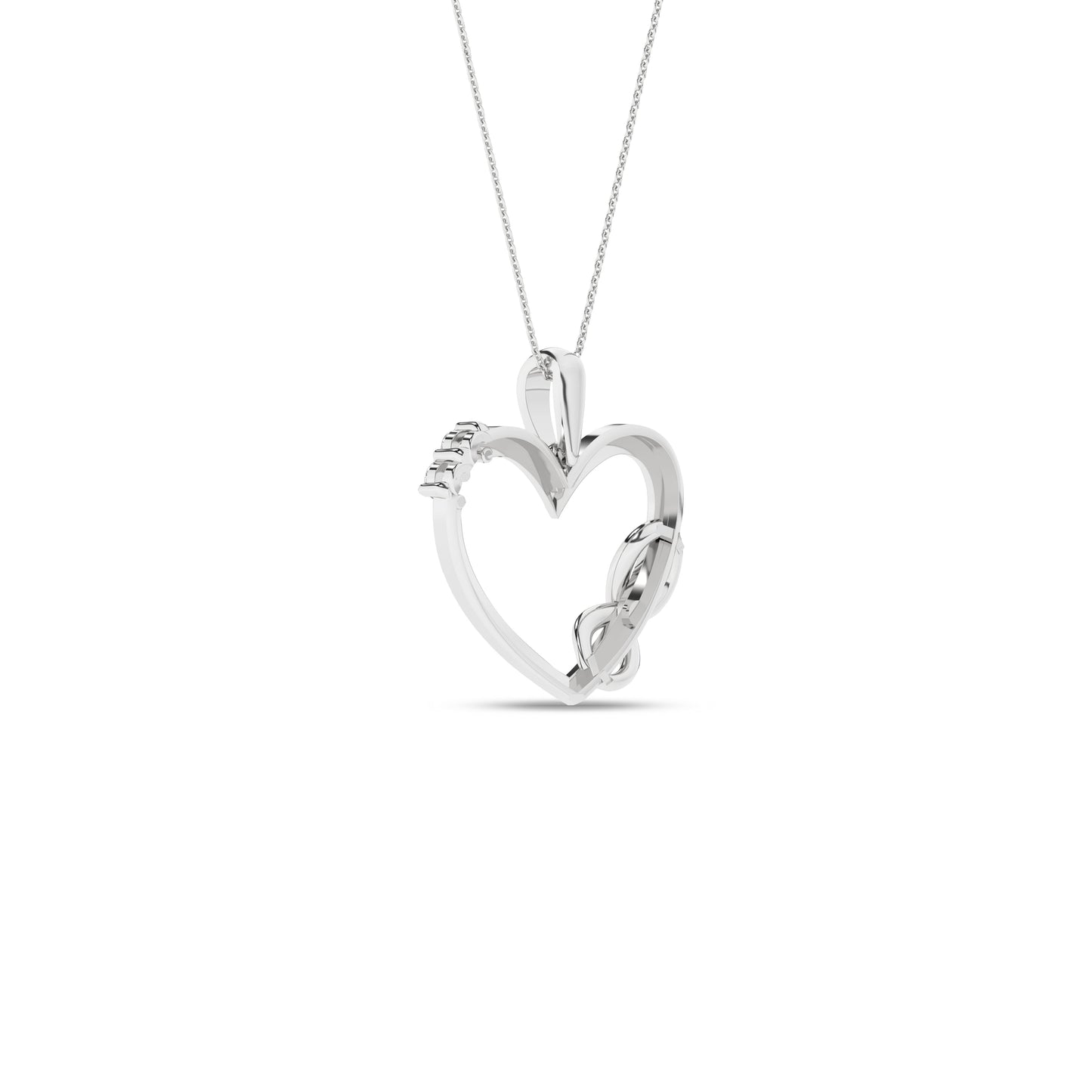 Hjerteanheng i 14kt Gult/Hvitt Gull,, 0.05ct TW/SI diamanter