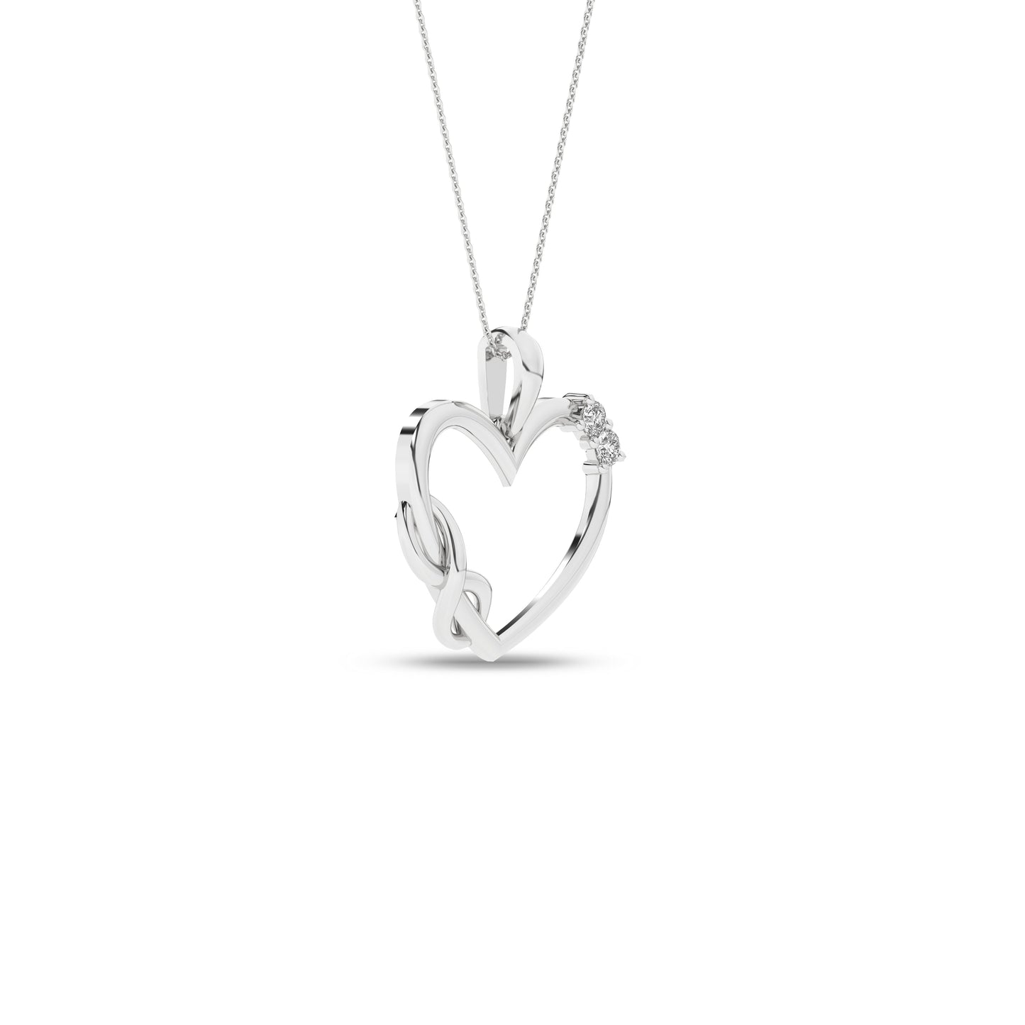 Hjerteanheng i 14kt Gult/Hvitt Gull,, 0.05ct TW/SI diamanter