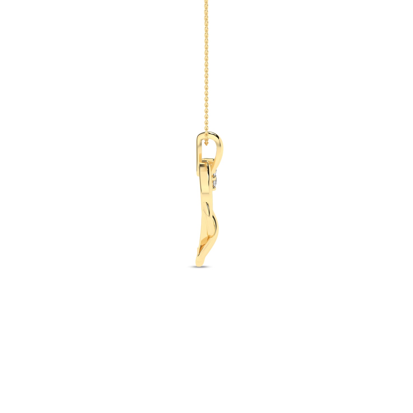 Hjerteanheng i 14kt Gult/Hvitt Gull,, 0.05ct TW/SI diamanter