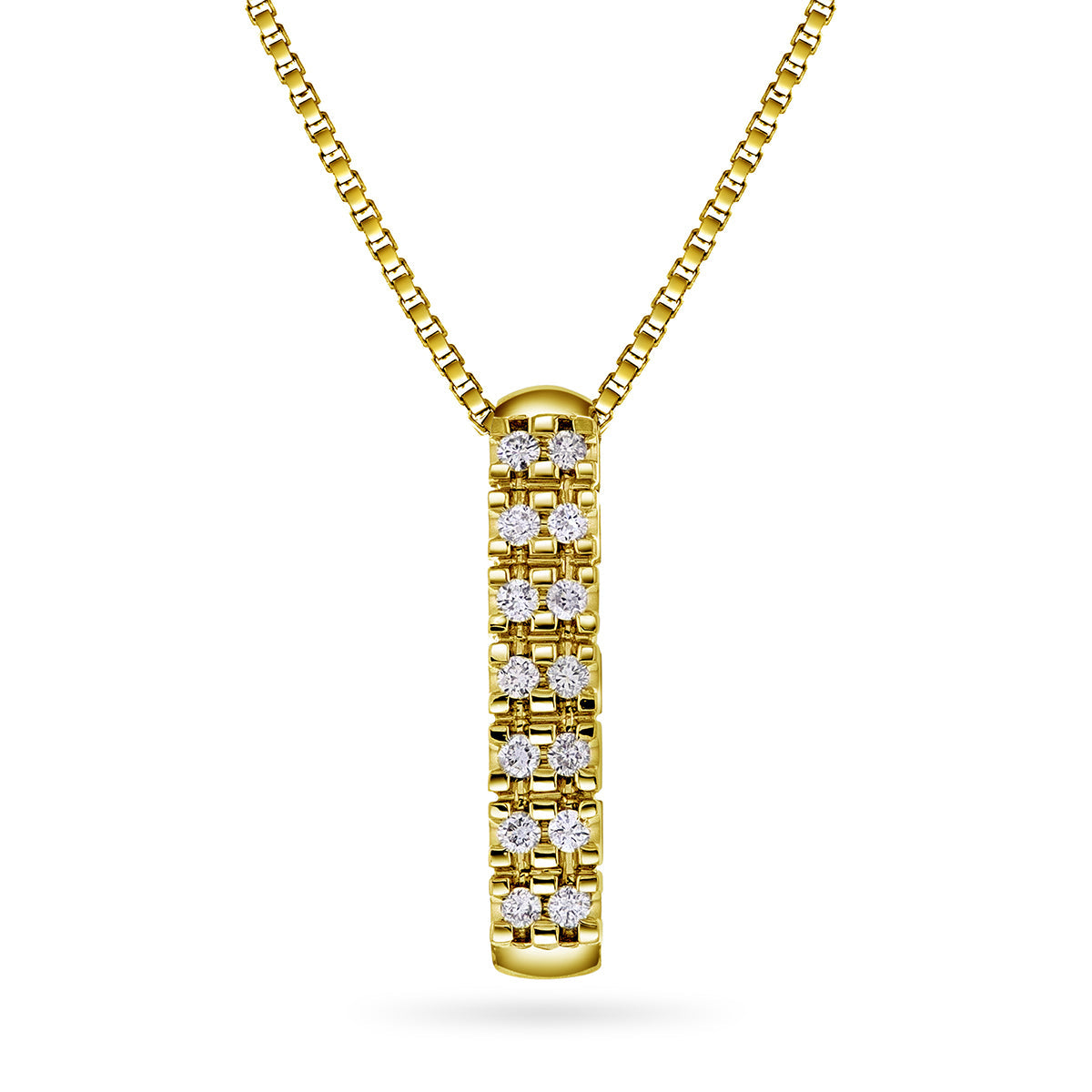 Diamanthalssmykke i hvitt og gult gull, 0.22ct TW/Si