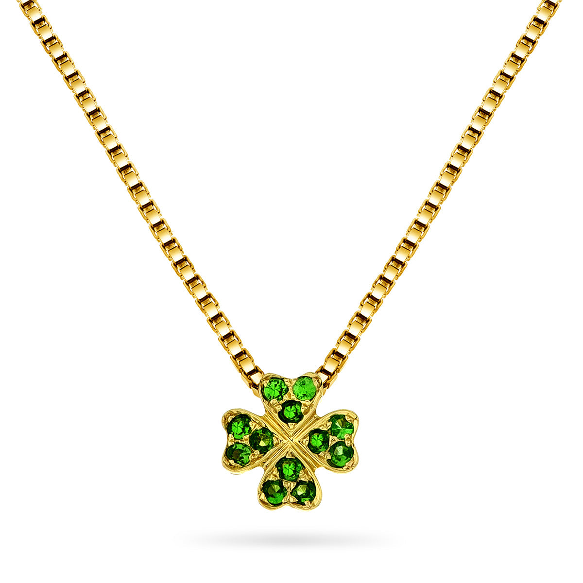 Gullsmykke, 0,12ct Tsavoritt