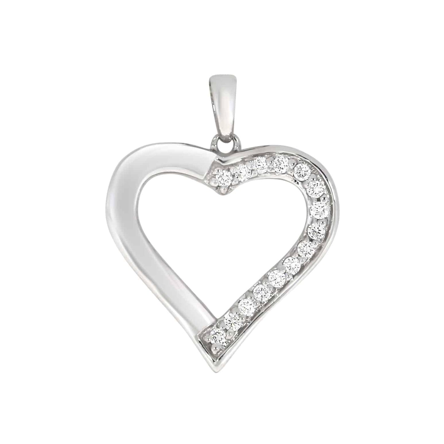Diamant halssmykke i hvitt gull, 0.15CT TWSI - Diamanthuset